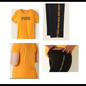 Pink everyday day tee with leggings set